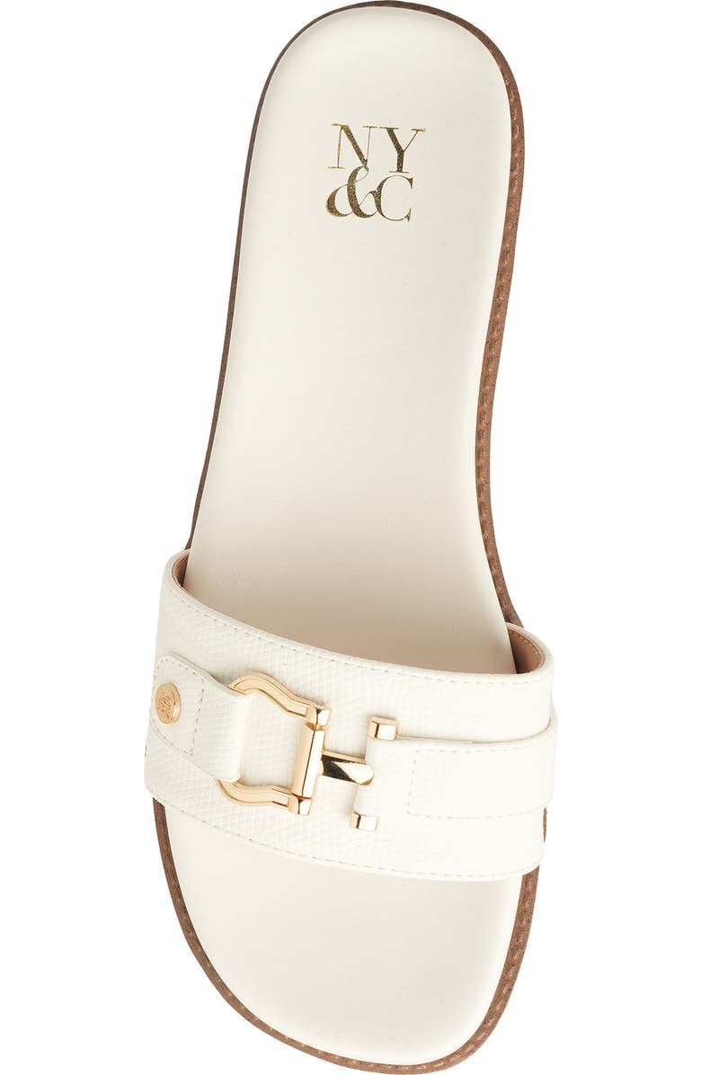 NEW YORK AND COMPANY Carlyn Platform Wedge Slide Sandal, Alternate, color, White