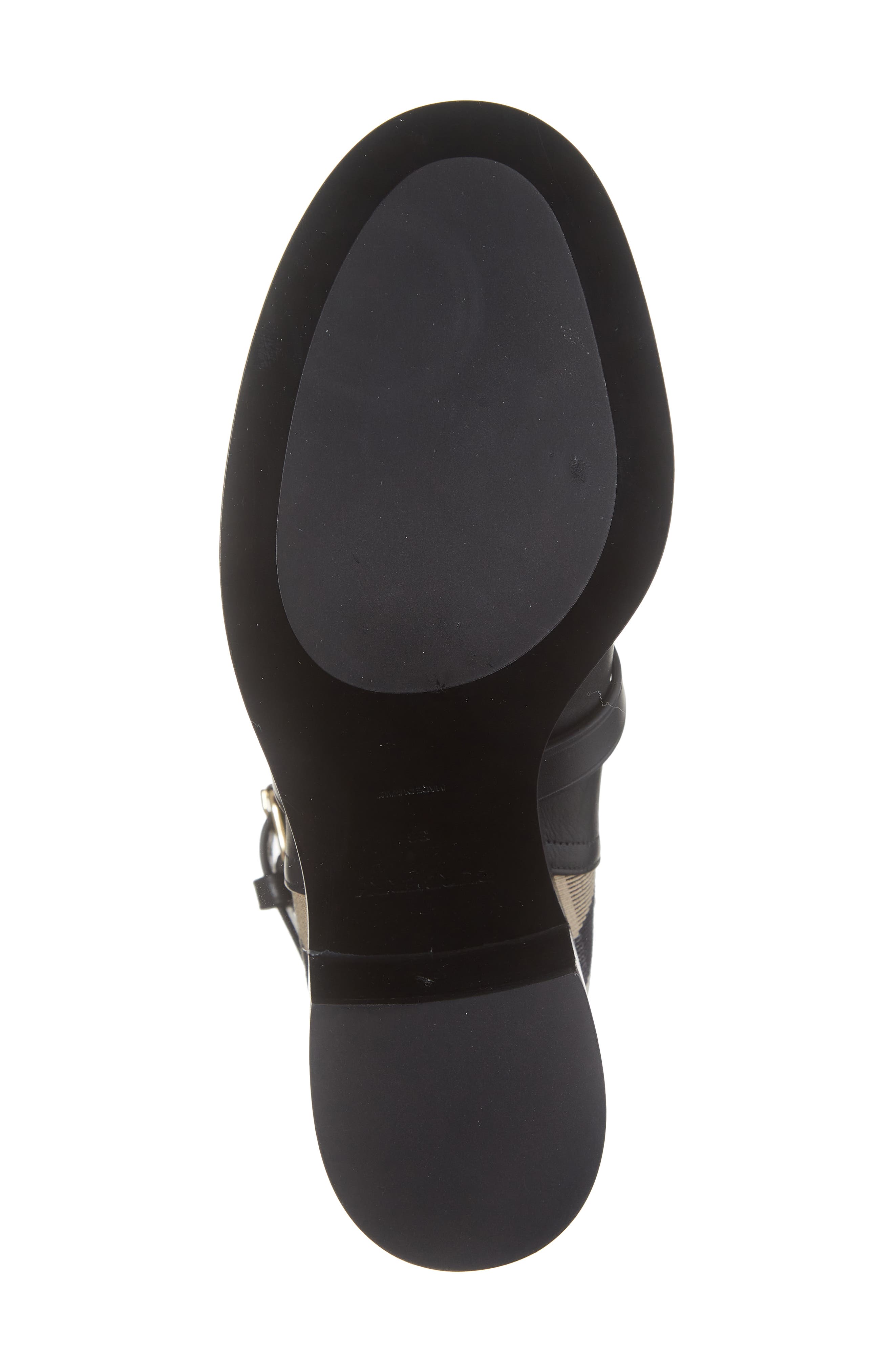 Burberry Pryle Check Block Heel Bootie, Alternate, color, Black-Archive Beige