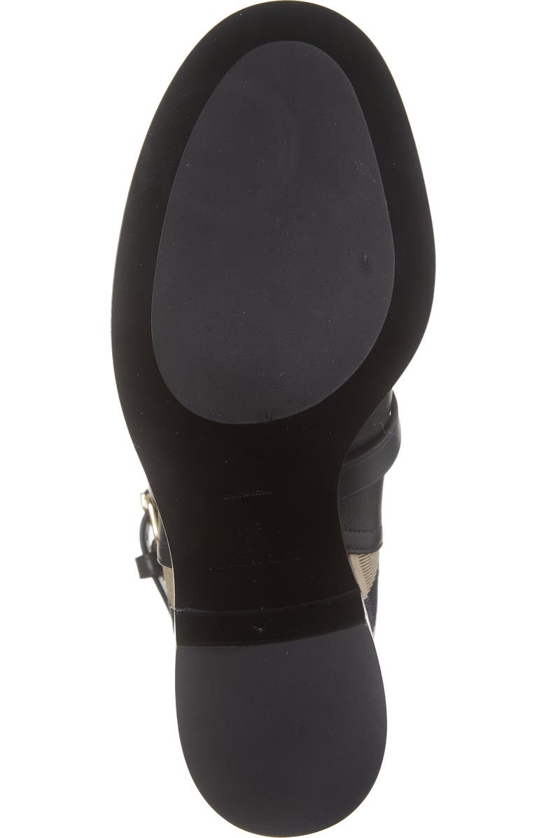 Burberry Pryle Check Block Heel Bootie, Alternate, color, Black-Archive Beige