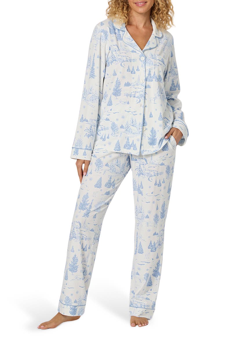 Print Stretch Organic Cotton Pajamas, Main, color, WINTER WONDERLAND