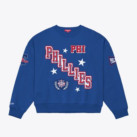 Women's Mitchell & Ness  Royal Philadelphia Phillies Pep Rally Sweatshirt