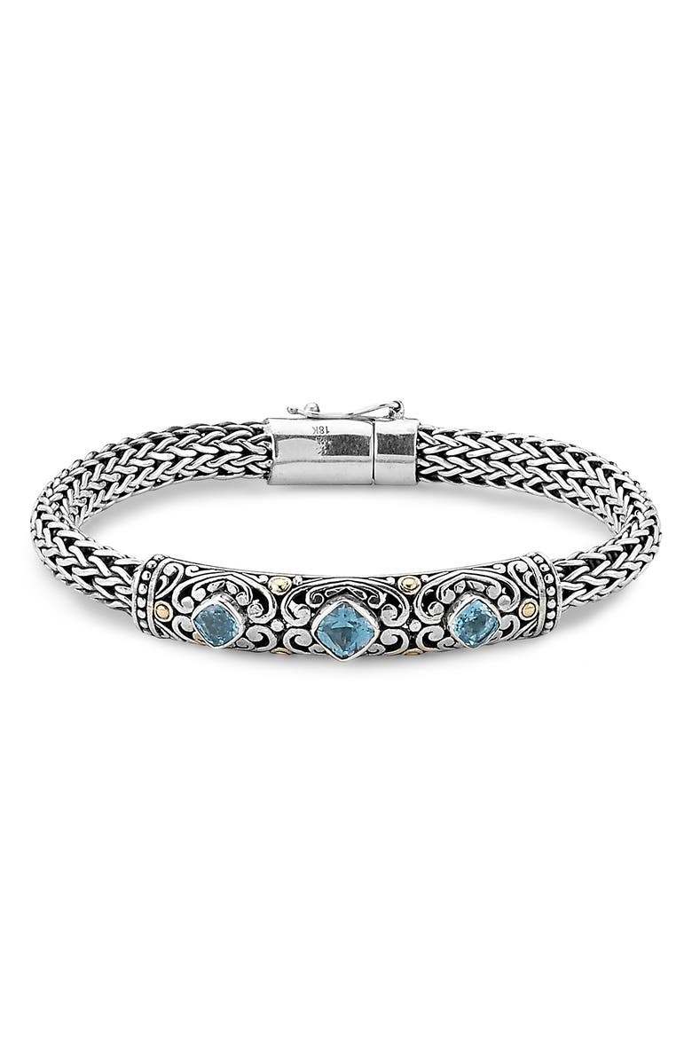 SAMUEL B. Sterling Silver Rope Bracelet, Main, color, Blue