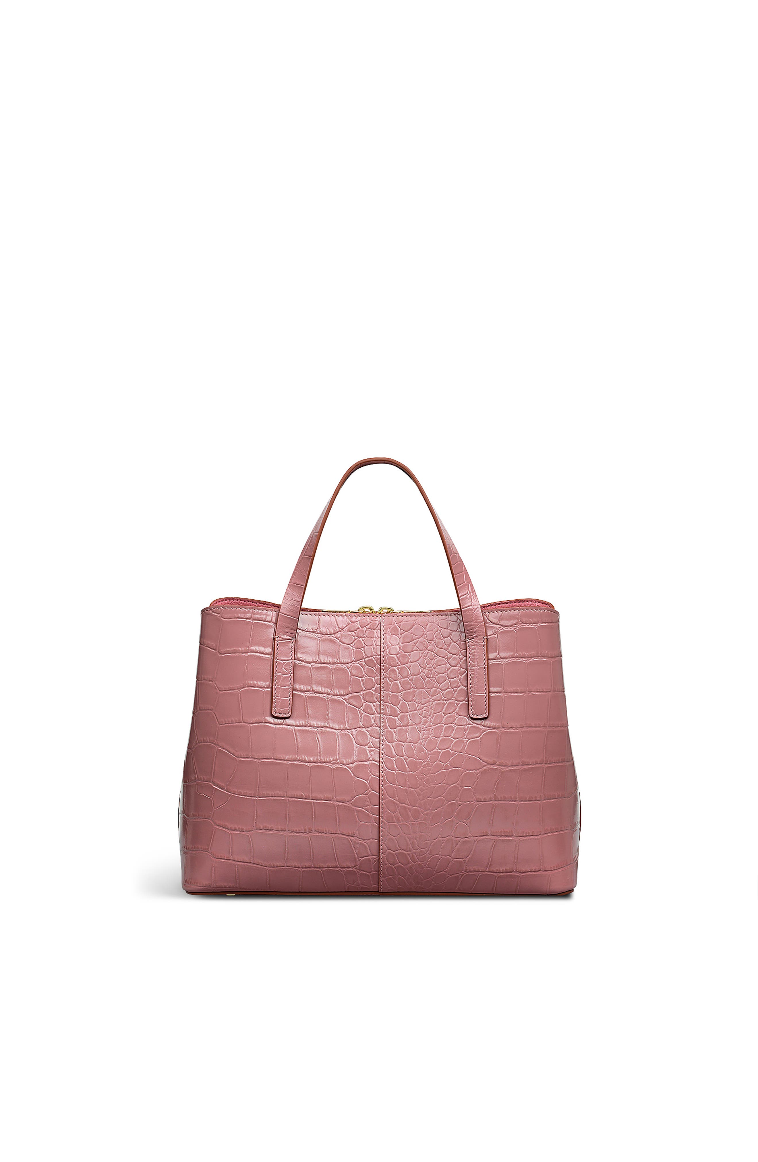 Radley Dukes Place - Faux Croc Medium Ziptop Satchel Bag, Alternate, color, French Rose