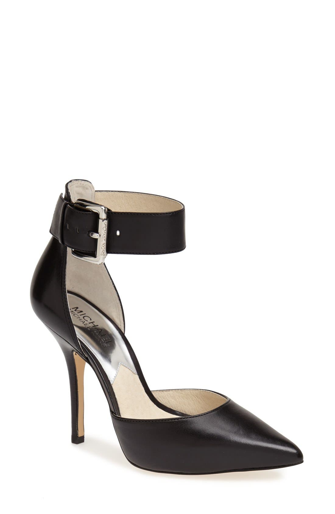 MICHAEL Michael Kors 'Brinkley' Ankle Strap Pointy Toe d'Orsay Pump, Main, color, 