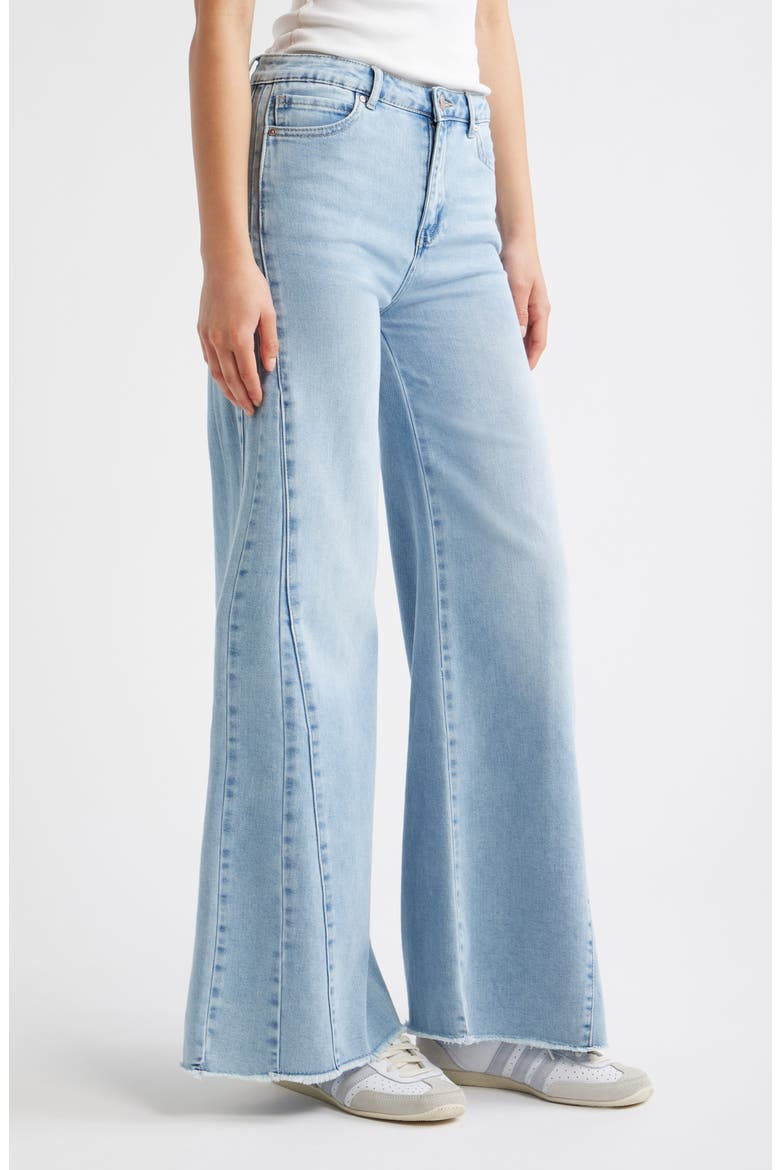 Raw Hem Wide Leg Jeans, Alternate, color, LIGHT INDIGO