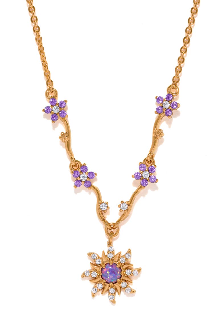 Disney Tangled Cubic Zirconia Pendant Necklace, Main, color, GOLD