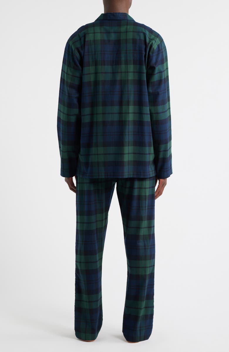 Polo Ralph Lauren Plaid Cotton Flannel Pajamas, Alternate, color, Blackwatch Plaid