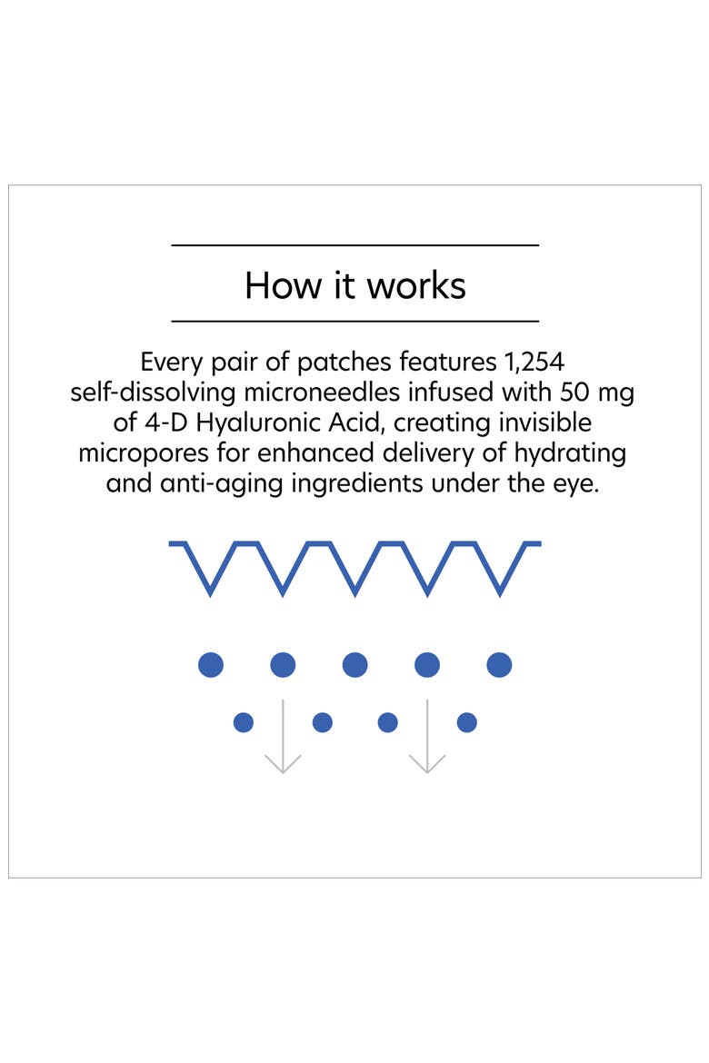 Hyaluronic Acid Microneedle Eye Patches, Alternate, color, WHITE