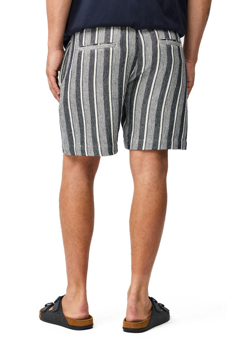 The Laurels Stripe Cotton Blend Drawstring Shorts, Alternate, color, NAVY