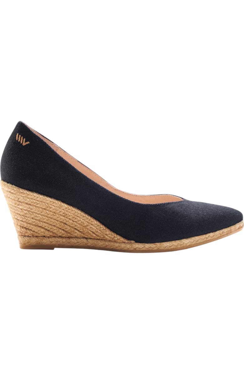 VISCATA Roses Canvas V Cut Espadrille Wedges, Main, color, Black