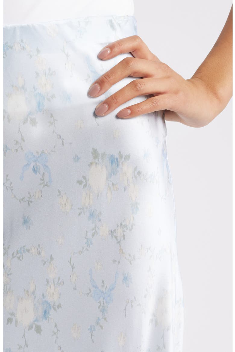Kalo Lace Trim Satin Skirt, Alternate, color, SNOWDROP BLUE