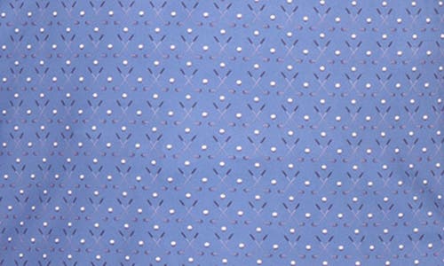 Tailorbyrd Golf Club Print Long Sleeve Performance Quarter Zip Polo In Blue
