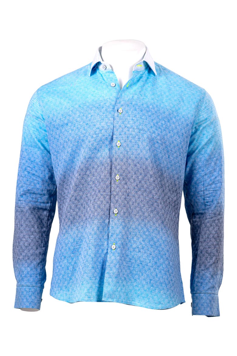 Fibonacci Marthy Contemporary Fit Button-Up Shirt, Alternate, color, BLUE