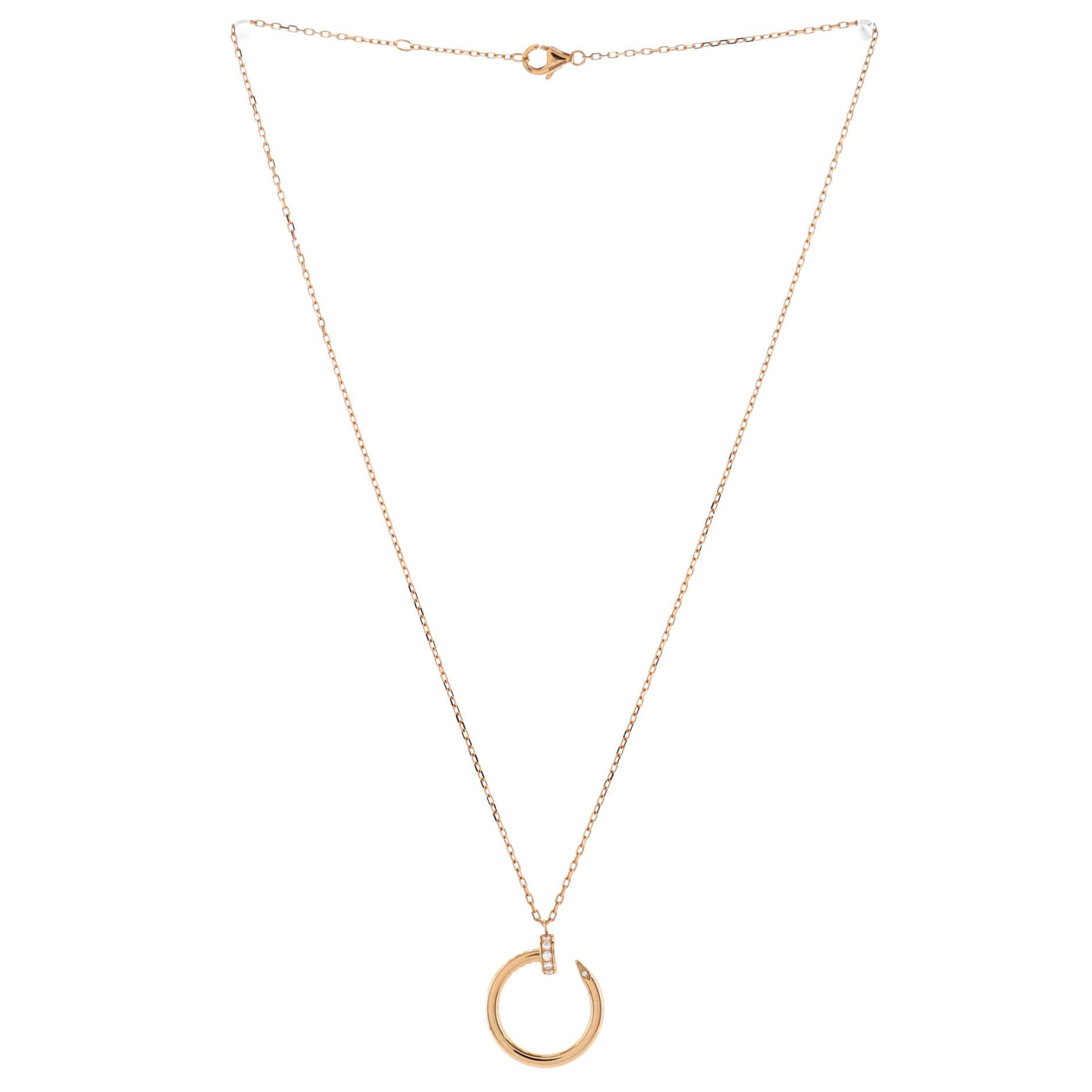 Juste un Clou Pendant Necklace 18K Rose Gold with Diamonds, Alternate, color, Metallic Gold