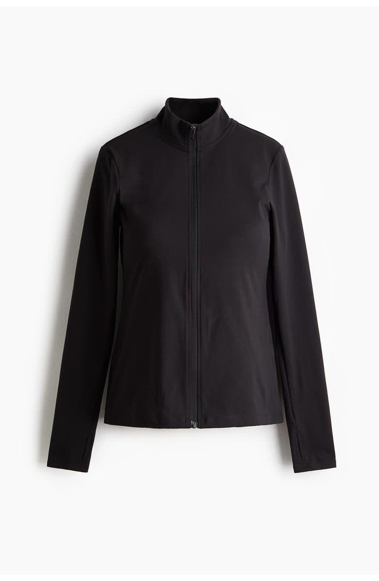 H&M Mama Zip-through Sports Jacket, Main, color, Black
