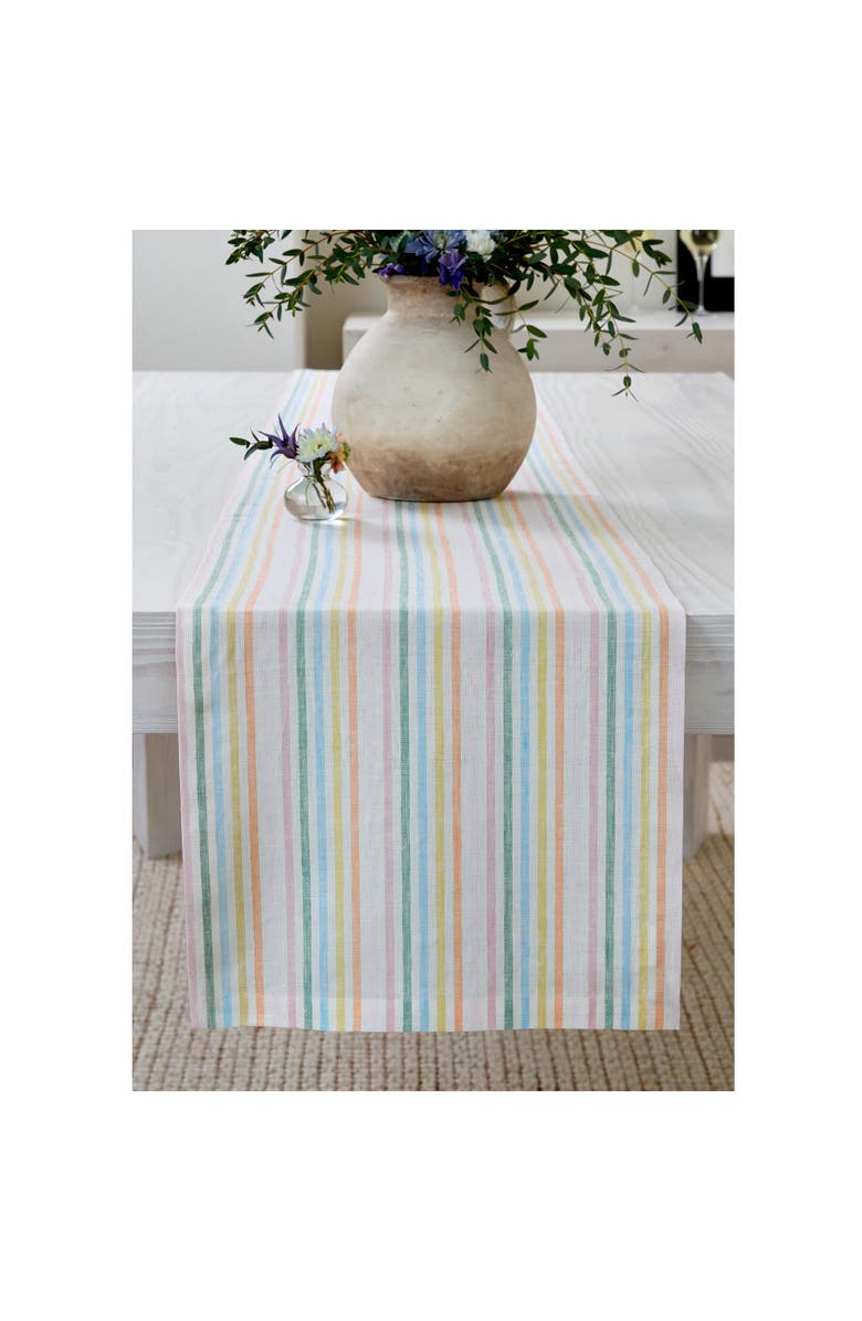 Solino Home Linen Table Runner - Julia, Main, color, Muted Pastel Stripe
