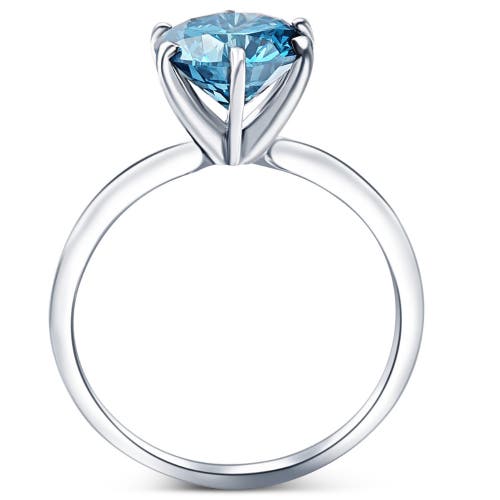 Bliss Diamond 2ct Blue Diamond Solitaire Engagement Ring In 14k White Gold