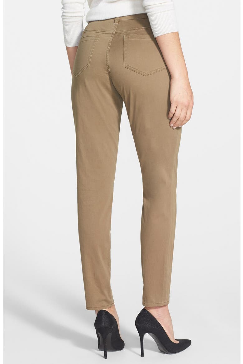 Washed Sateen Slim Pants, Alternate, color, CARIBOU