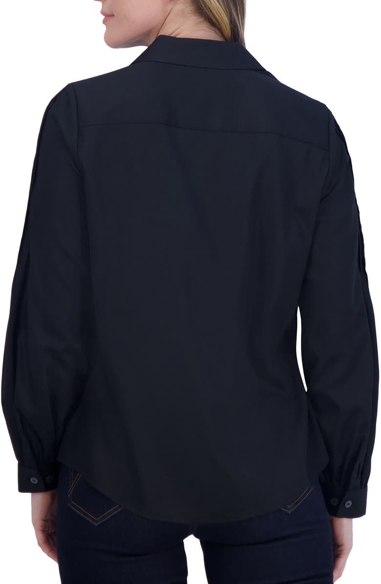 Foxcroft Audrey Cotton Blend Sateen Button-Up Shirt, Alternate, color, 