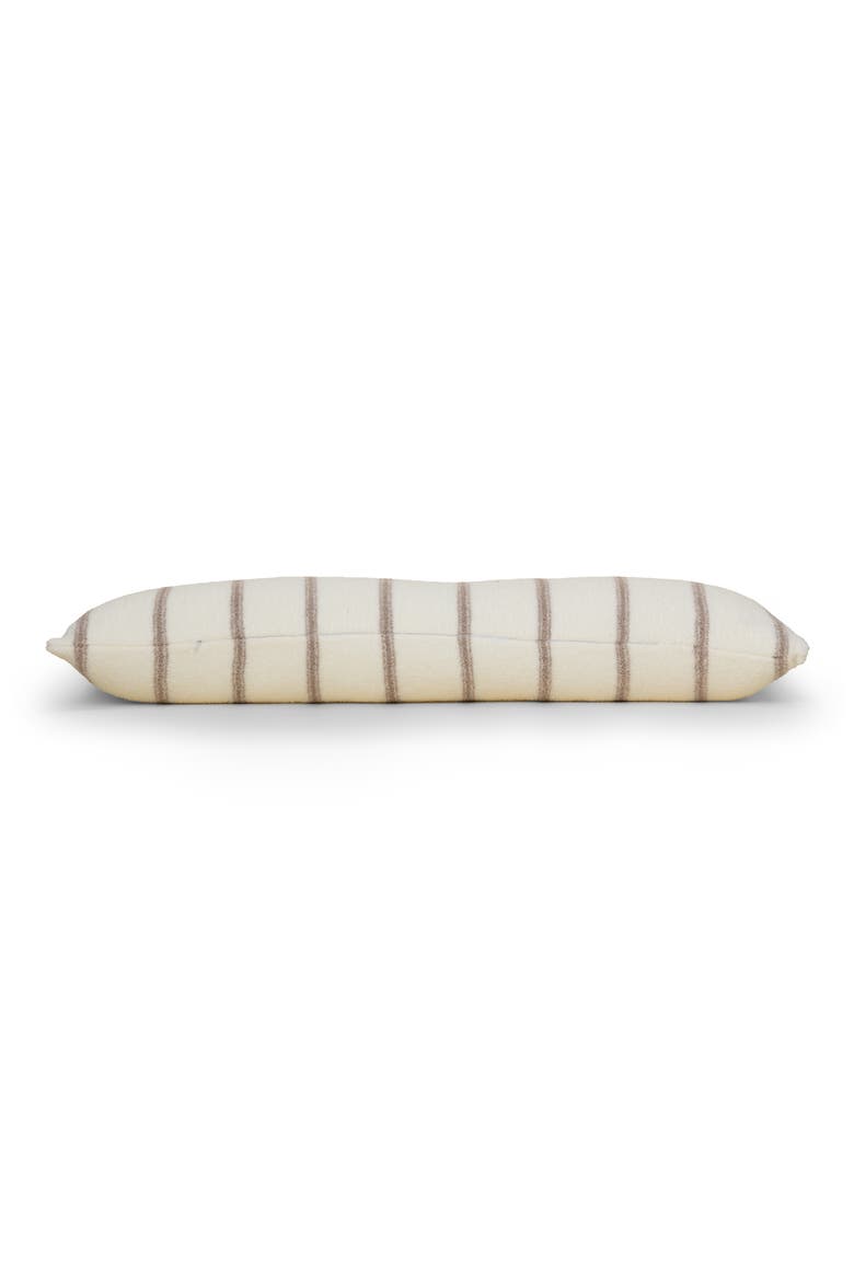 CozyChic® Pinstripe Jacquard Lumbar Pillow, Alternate, color, PEARL-TAUPE