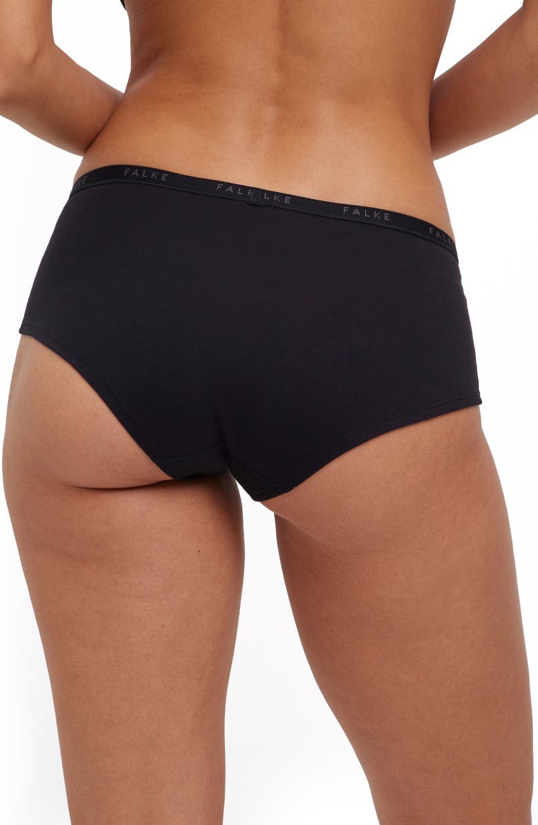 Falke Daily Comfort 2-Pack Stretch Cotton Hipster Briefs, Alternate, color, Black