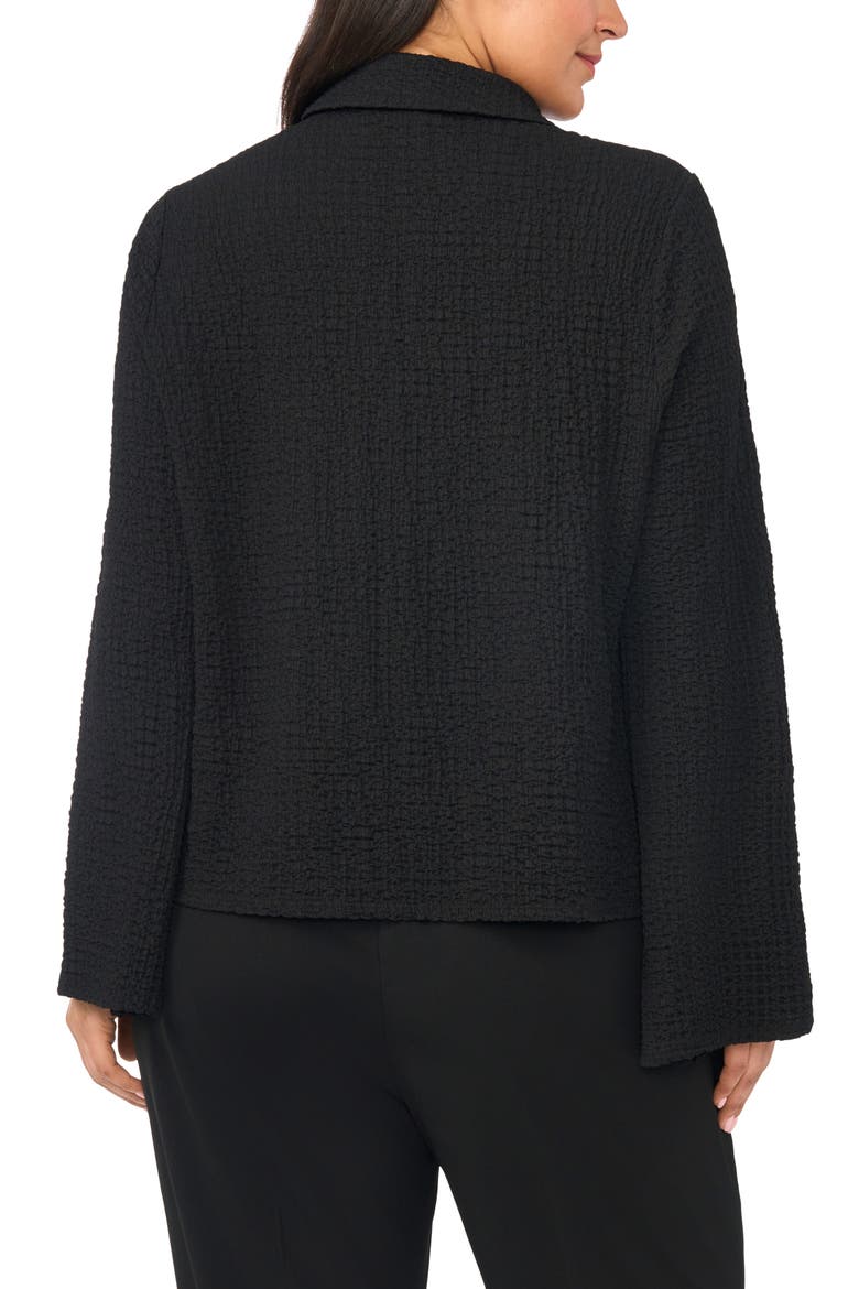 Flare Sleeve Knit Button-Up Shirt, Alternate, color, RICH BLACK