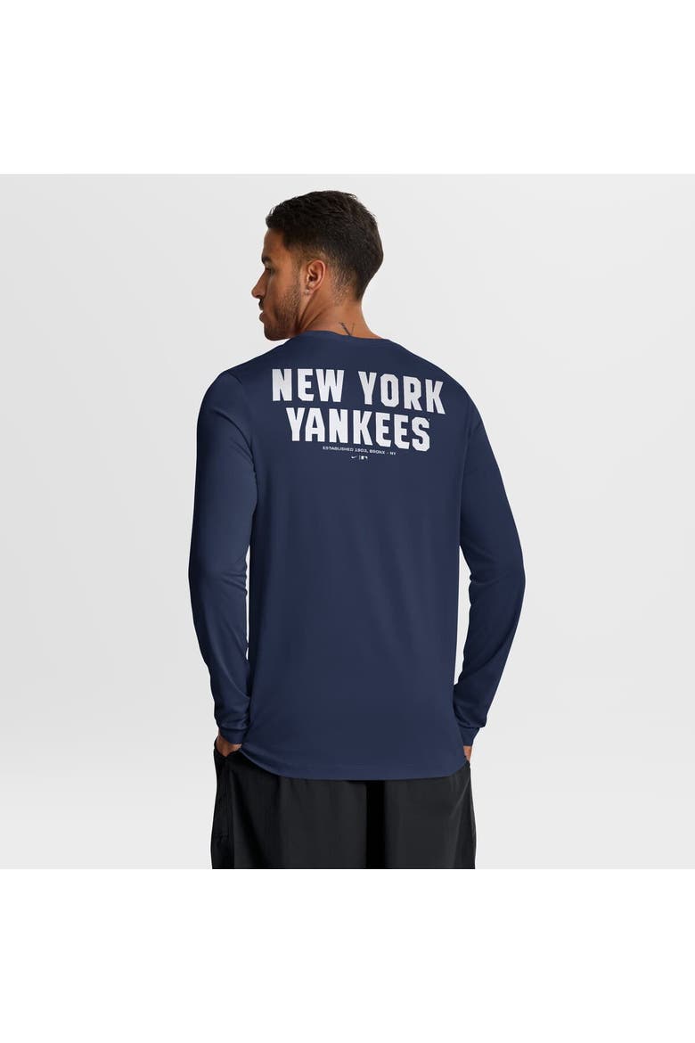 Men's Nike Navy New York Yankees 2-Hit Legend Dri-FIT Long Sleeve T-Shirt, Alternate, color, Navy