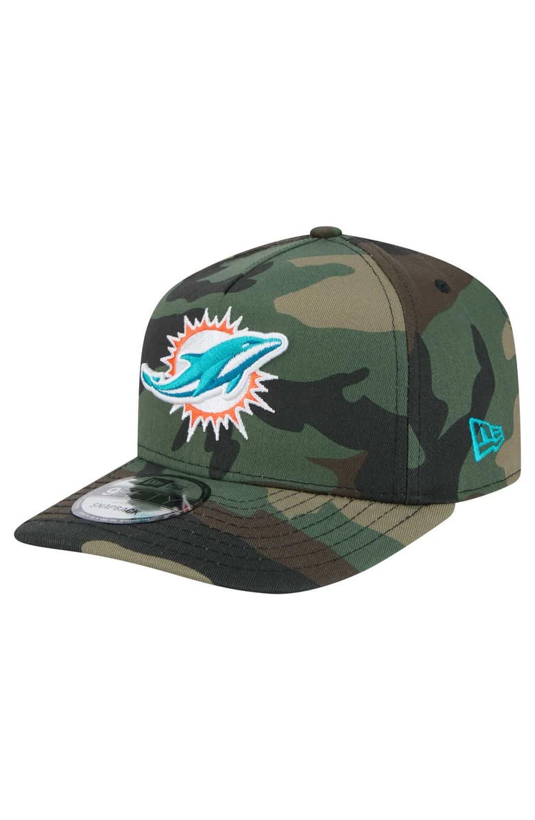 New Era Men's New Era Camo Miami Dolphins Woodsy 9FIFTY Snapback Hat, Main, color, Camo