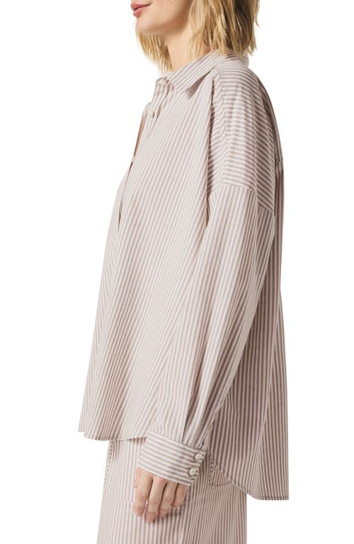 Shop Splendid X @cellajaneblog Poplin Button-up Shirt In Wood/white