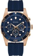 BULOVA Classic Silicone Strap Watch, 43mm