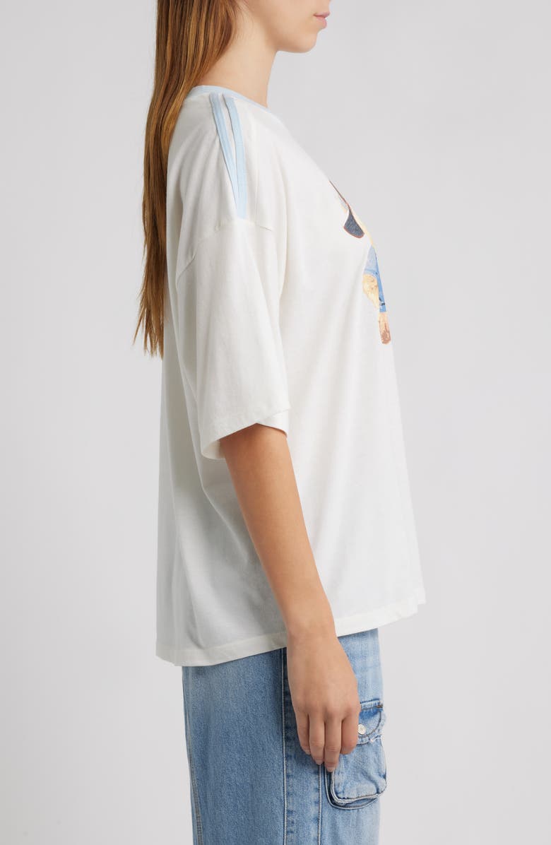 Vinyl Icons Teddy Pair Graphic Ringer T-Shirt, Alternate, color, Marshmallow