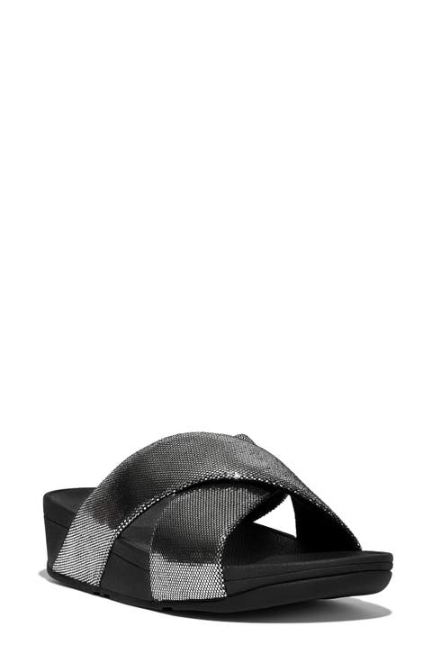 Lulu Lustra Cross Slide Wedge Sandal (Women)