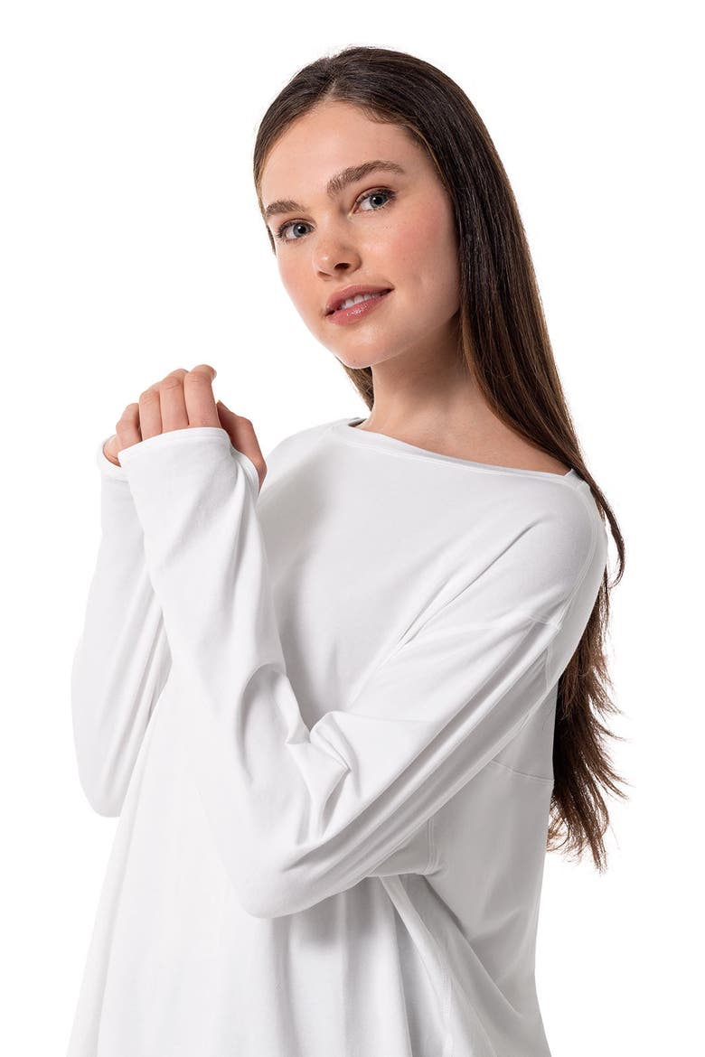 Women's West Palm Drape Long Sleeve T-Shirt, UPF 50+ Sun Protection, Alternate, color, White