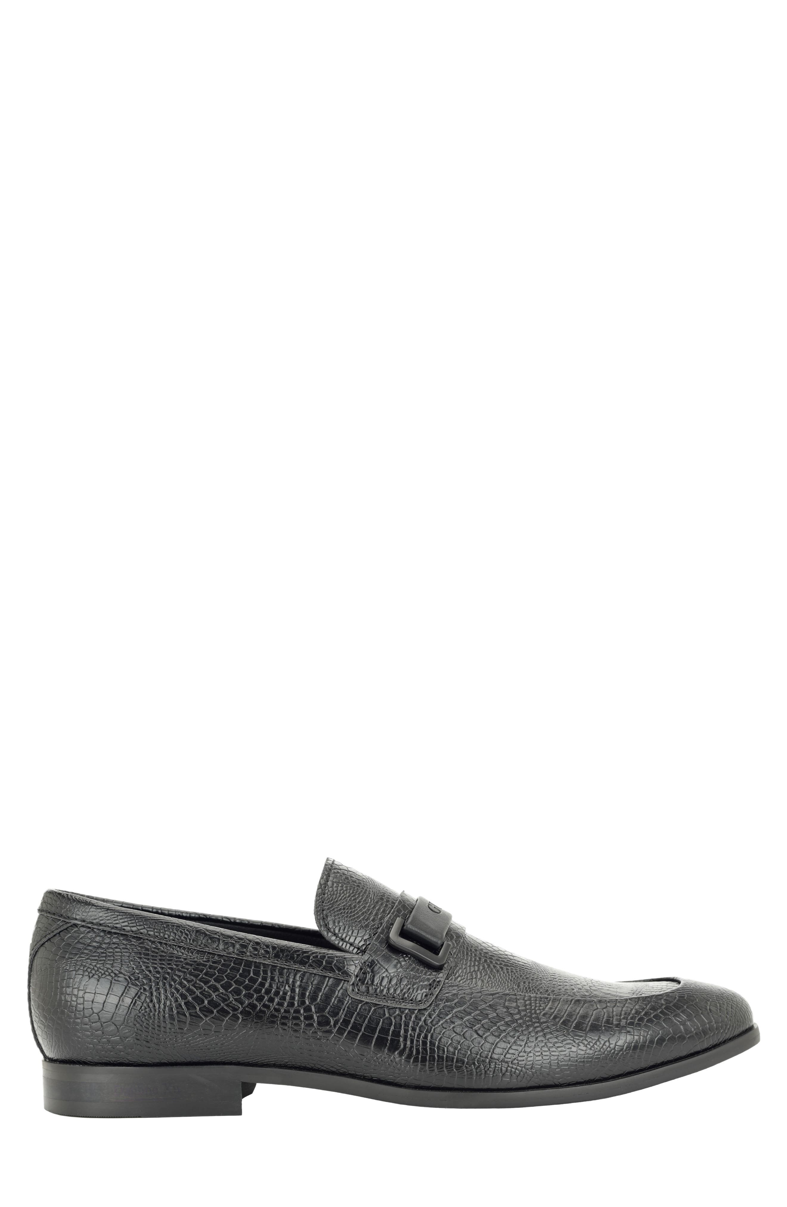 Vadrana Croc Embossed Loafer, Alternate, color, BLACK CROCO