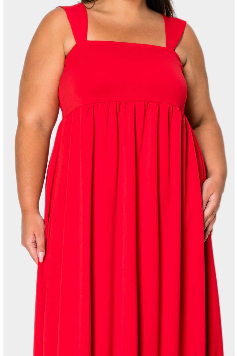 Angelika Ruffle Hem Sleeveless Maxi Dress, Alternate, color, RED