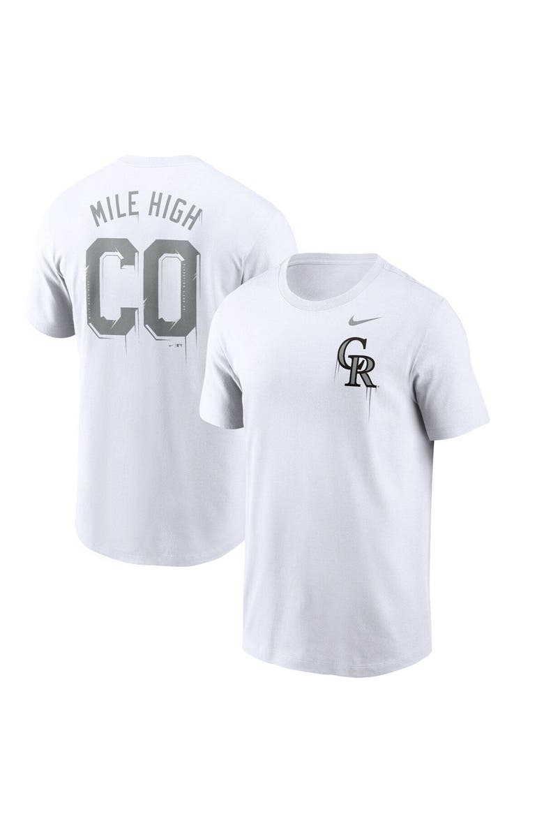 Nike Men's Nike White Colorado Rockies Mile High Hometown T-Shirt, Main, color, White