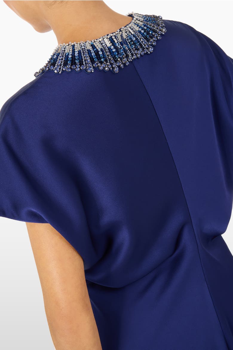Novak Embellished-Collar Maxi Dress, Alternate, color, Abyss Blue