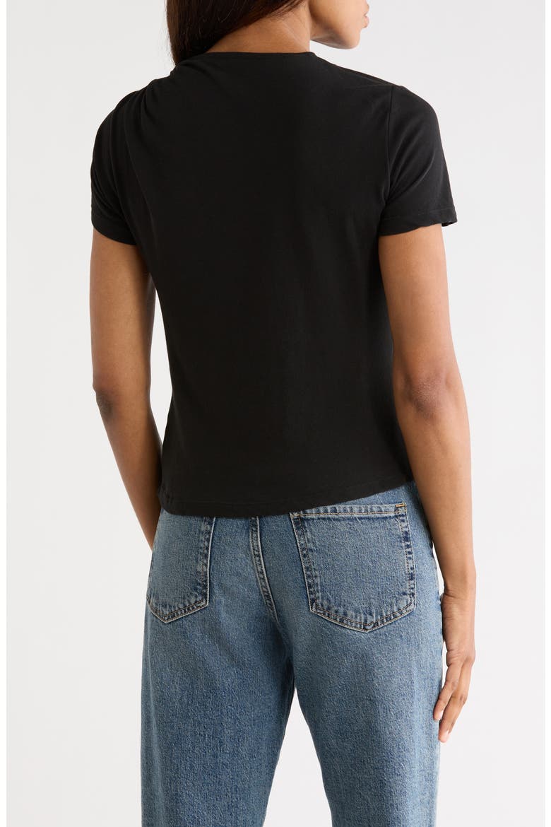 Liz Asymmetric Twist T-Shirt, Alternate, color, BLACK