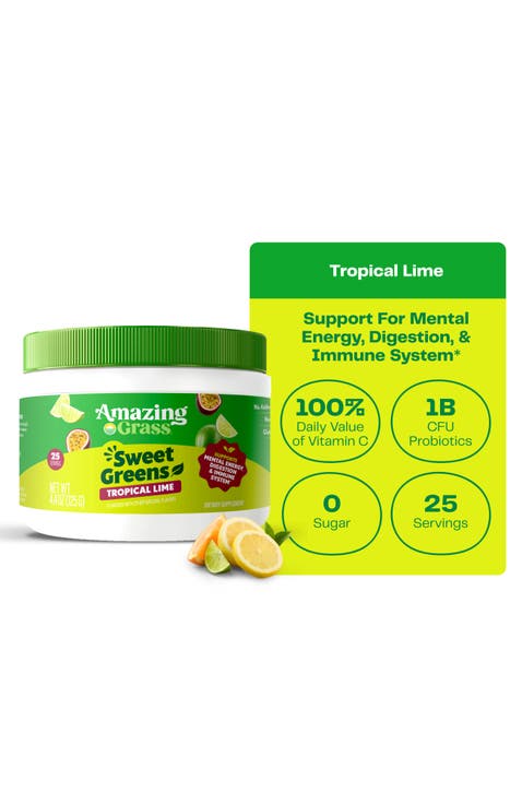 Sweet Greens Superfood Powder, Tropical Lime, 25 Servings