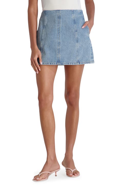 '90s Seamed Denim Miniskirt