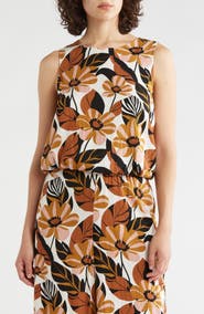 Adrianna Papell Sleeveless Bubble Hem Top