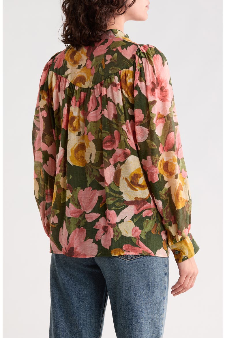 Print Woven Top, Alternate, color, KOMBU GREEN