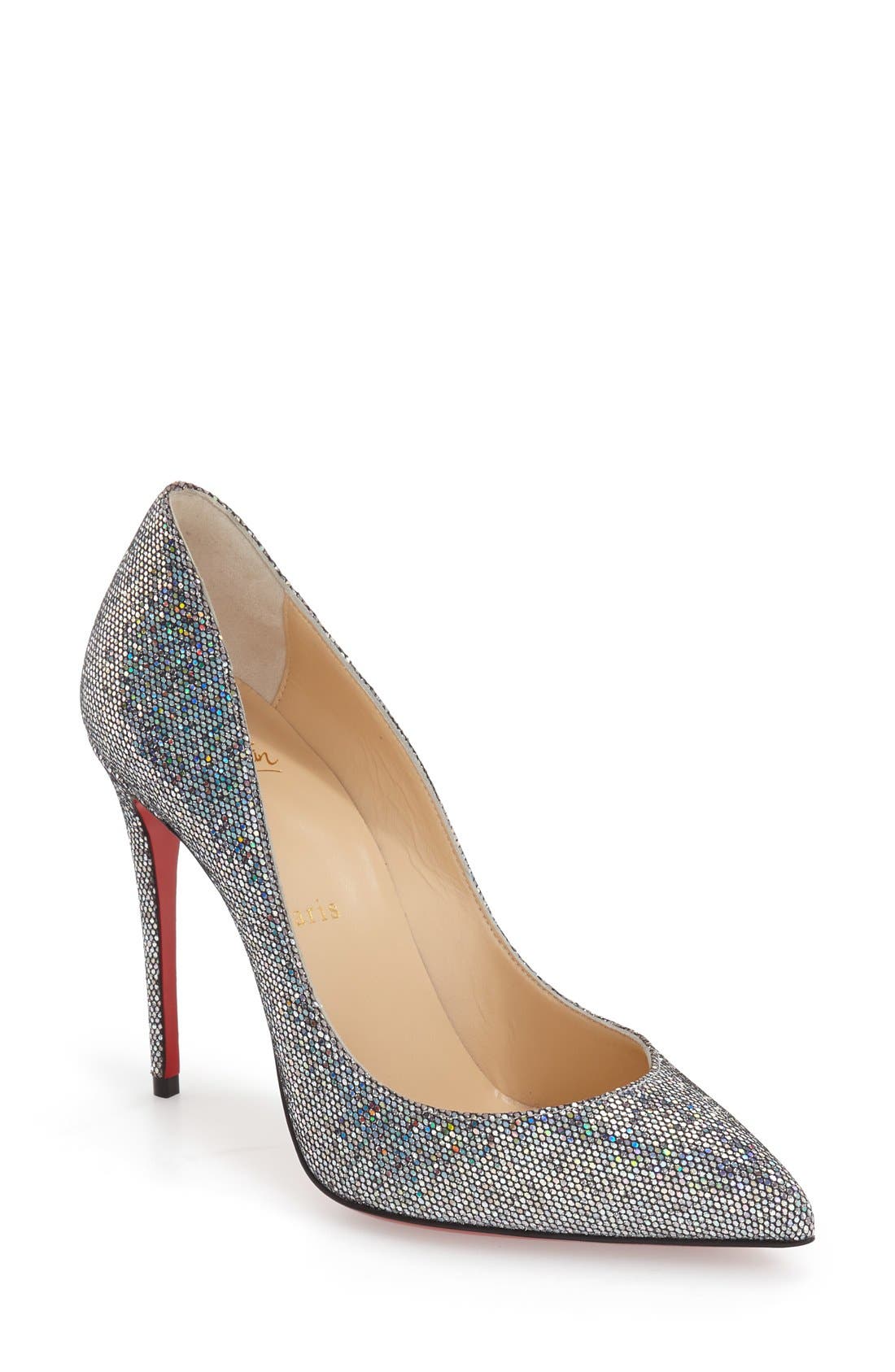 'Pigalle Follies' Pointy Toe Pump, Main, color, METALLIC SILVER