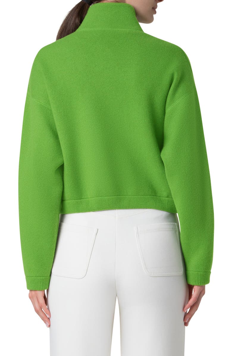 Akris Piqué Knit Cashmere Crop Zip-Up Cardigan, Alternate, color, 