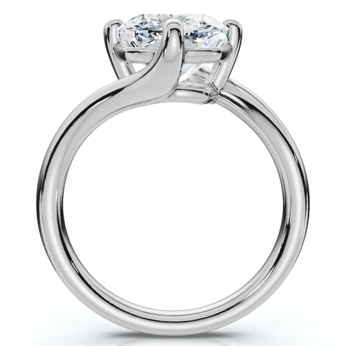 Bliss Diamond Certified 4ct Atelier Solitaire Diamond Engagement Ring 14k Gold Lab Grown In Silver