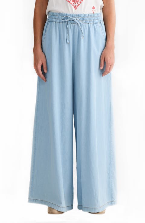 Freedom Wide Leg Cotton Drawstring Pants