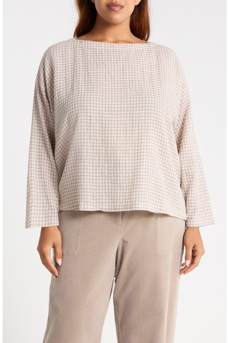 Bateau Neck Boxy Wool Blend Top, Main, color, PLASTER
