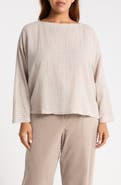 Eileen Fisher Bateau Neck Boxy Wool Blend Top