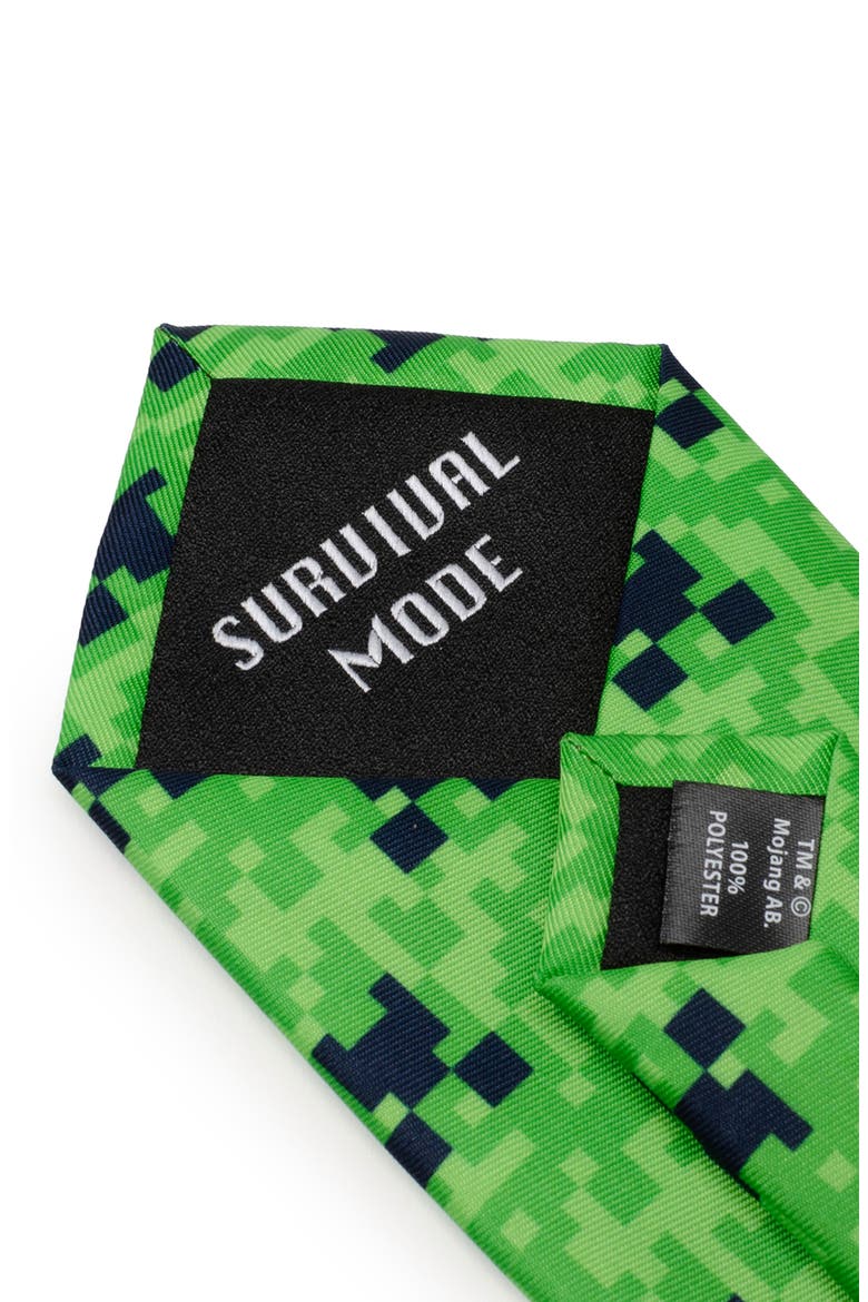 Kids' Minecraft Creeper Clip-On Tie, Alternate, color, GREEN