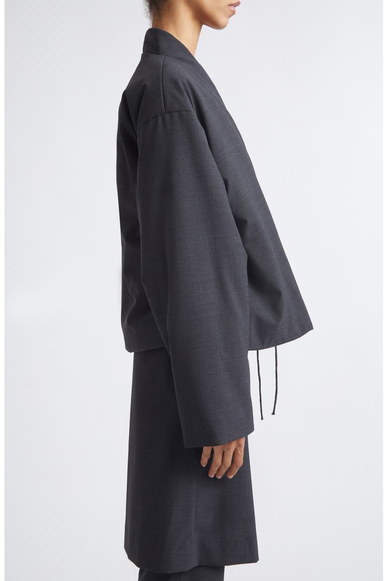Wool Blend Pillow Wrap Jacket, Alternate, color, DARK GRAPHITE